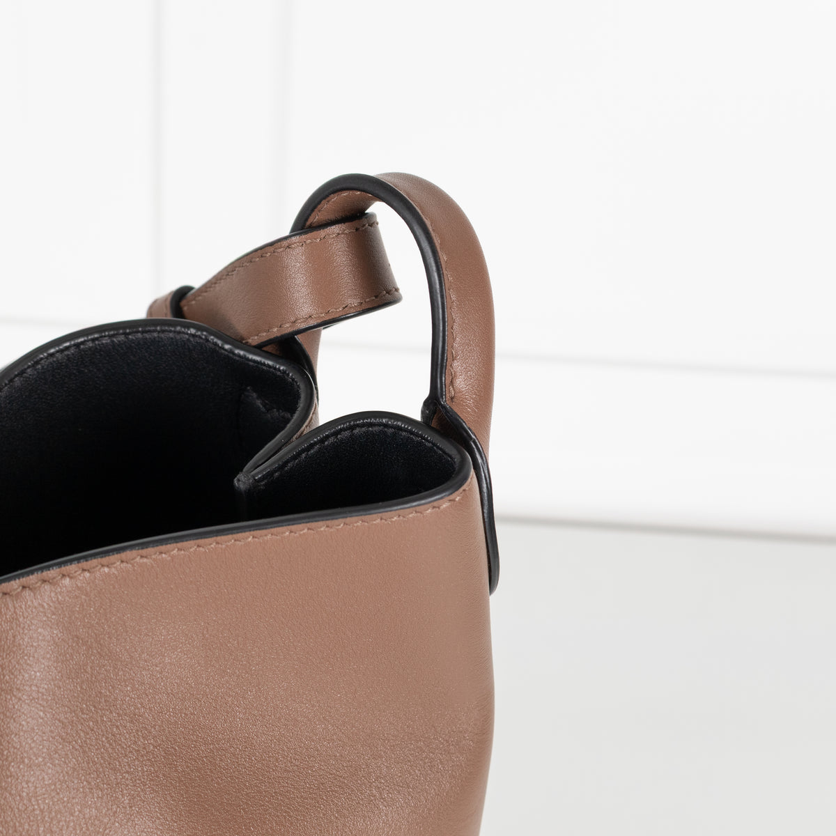 Smythson Brown Leather Bucket Bag