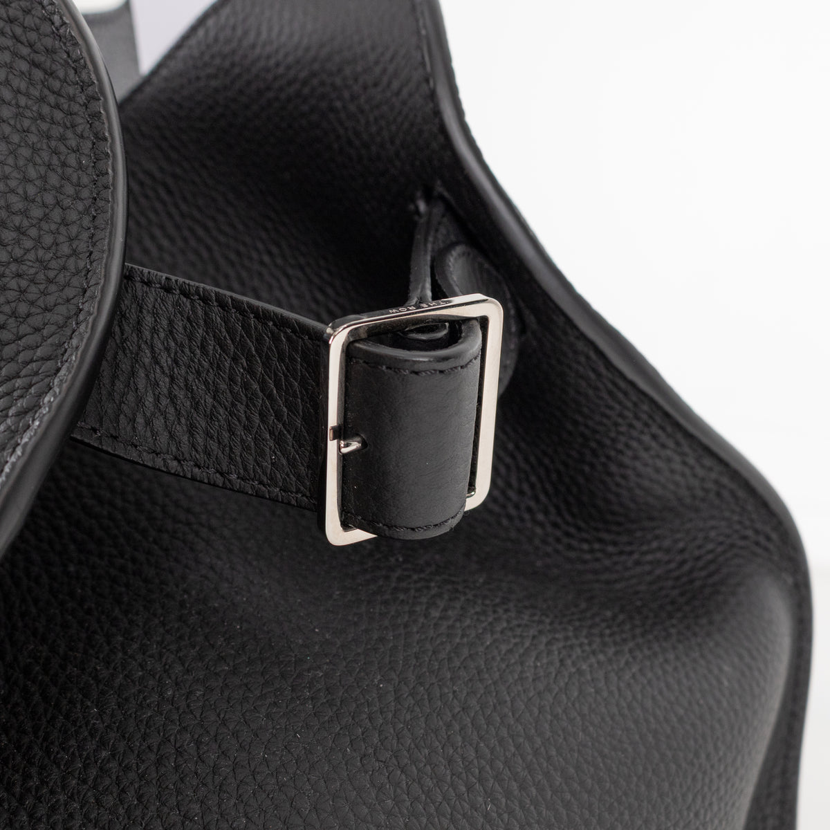 The Row Black Pebbled Leather Margaux 17 Bag