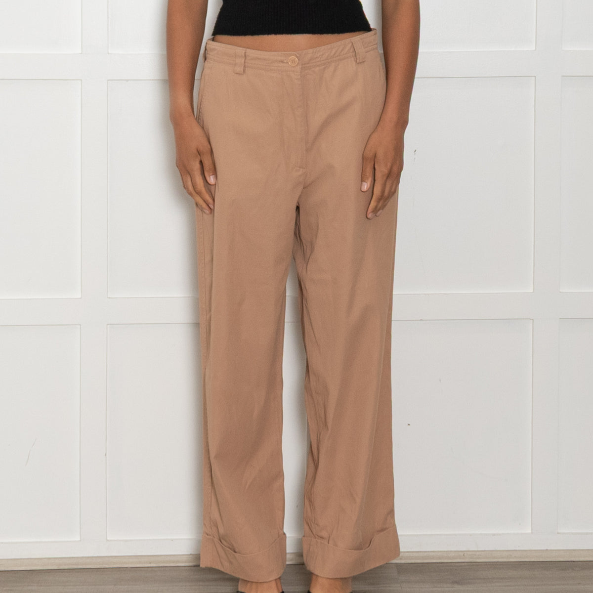 Dries Van Noten Tan Wide Leg Trousers