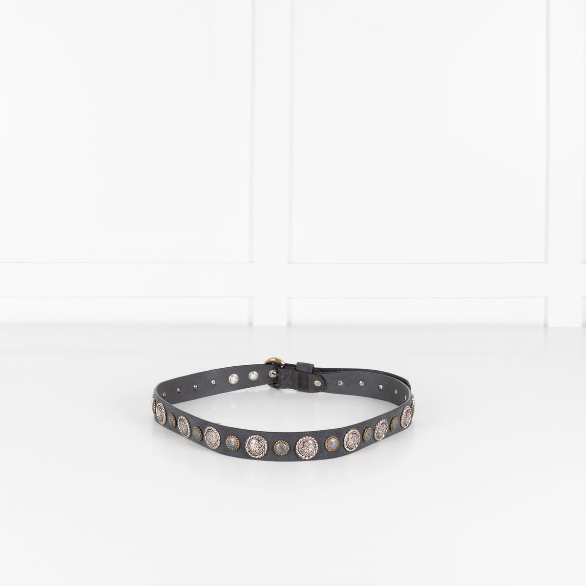 Nanni Grey Belt With Stones