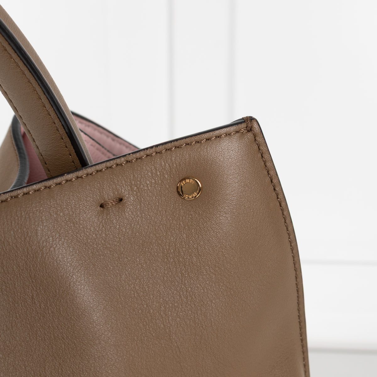 Fendi Peekaboo Light Brown X-Light Leather Handbag