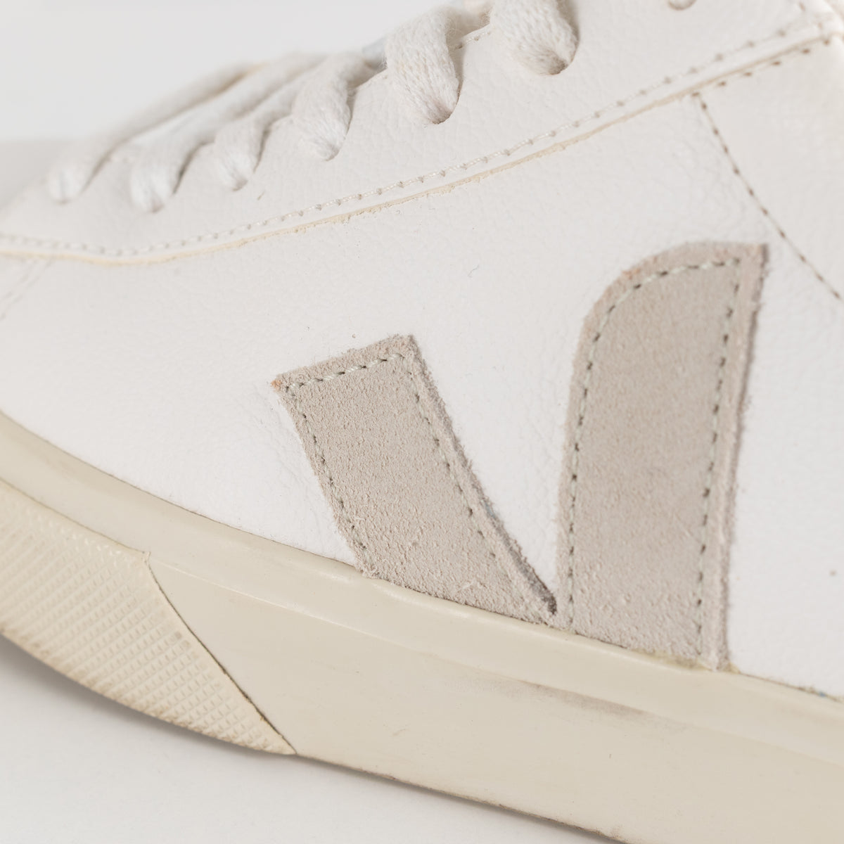 Veja White Leather Lace Up Trainers