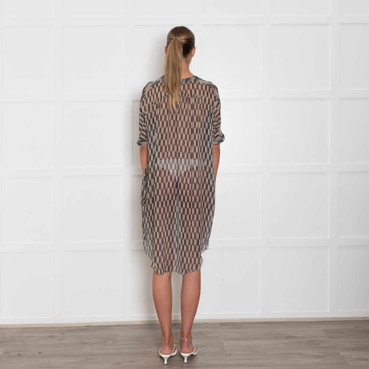 Isabel Marant Etoile Black White Geometric Print Tunic Dress