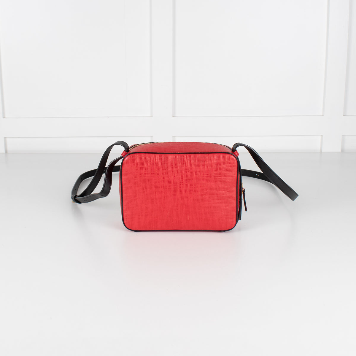 Smythson Red Panama Sliding Strap Crossgrain Leather Crossbody Bag