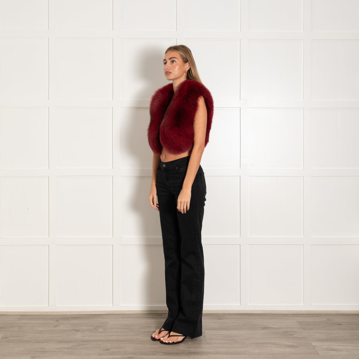Philippa London Burgundy Fox Fur Gilet