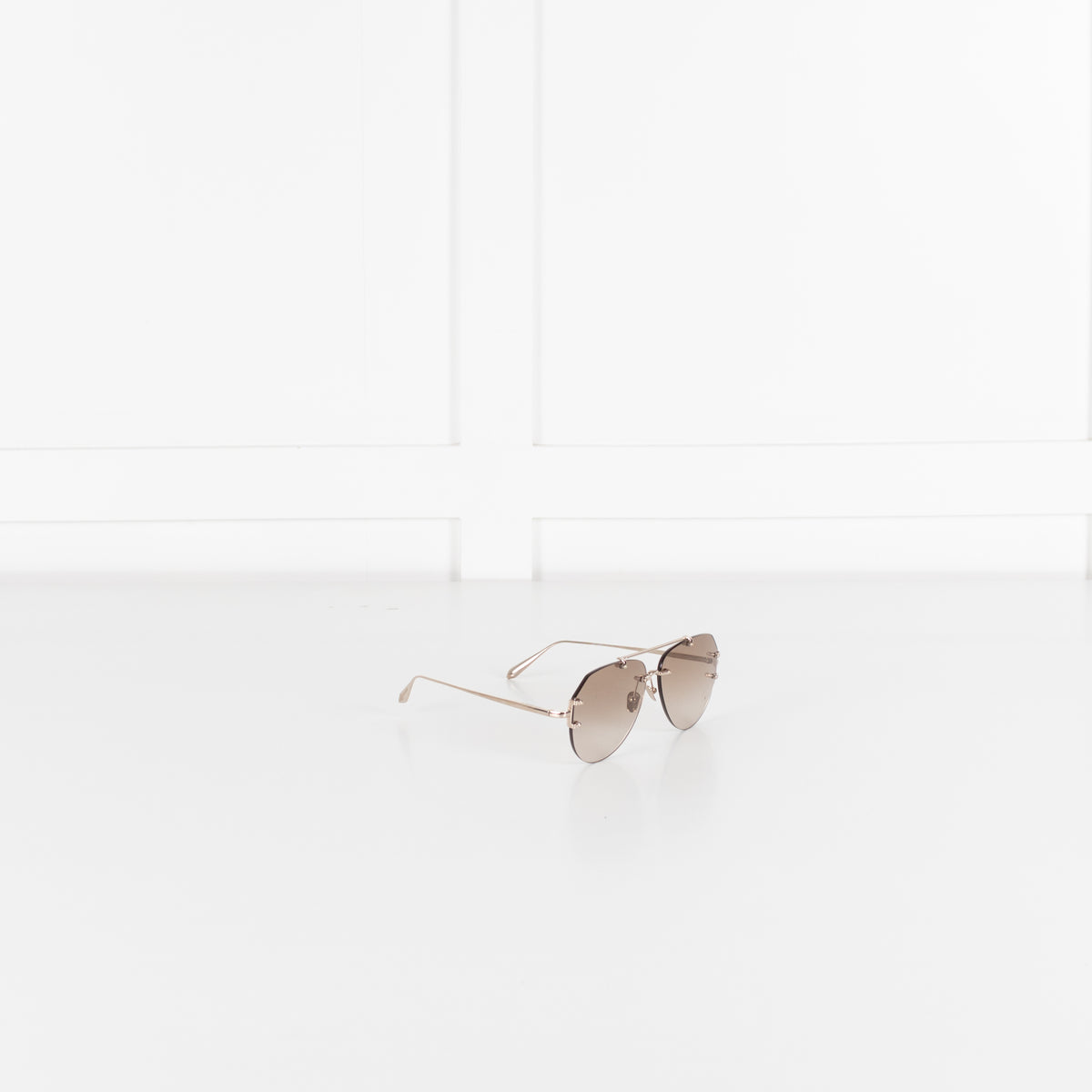 Linda Farrow Titanium Frameless Aviator