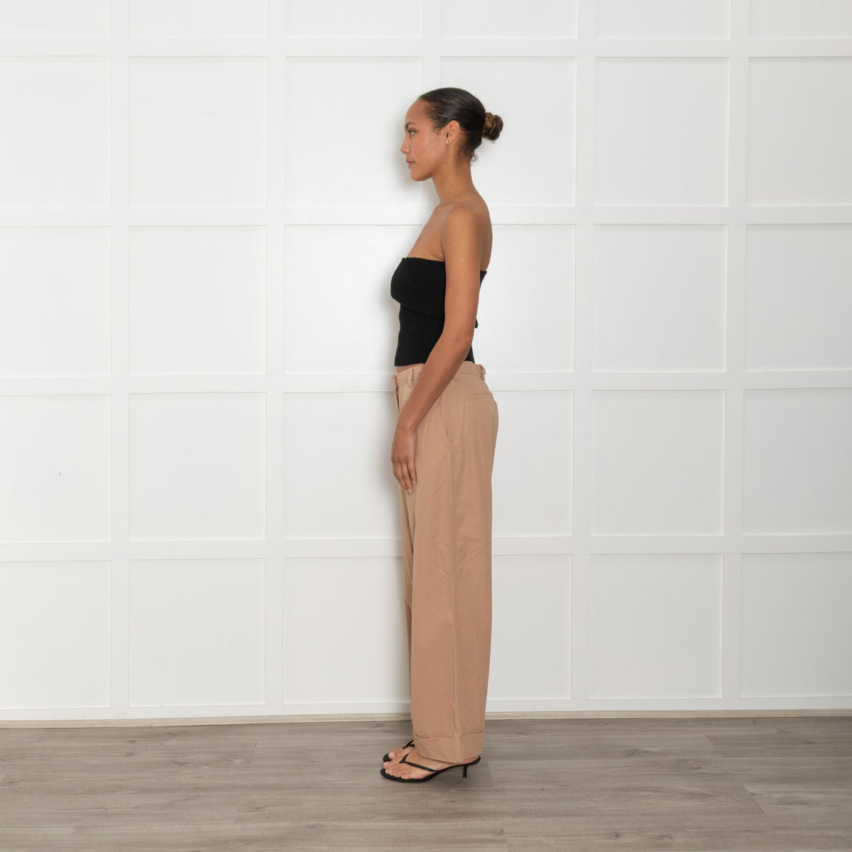 Dries Van Noten Tan Wide Leg Trousers