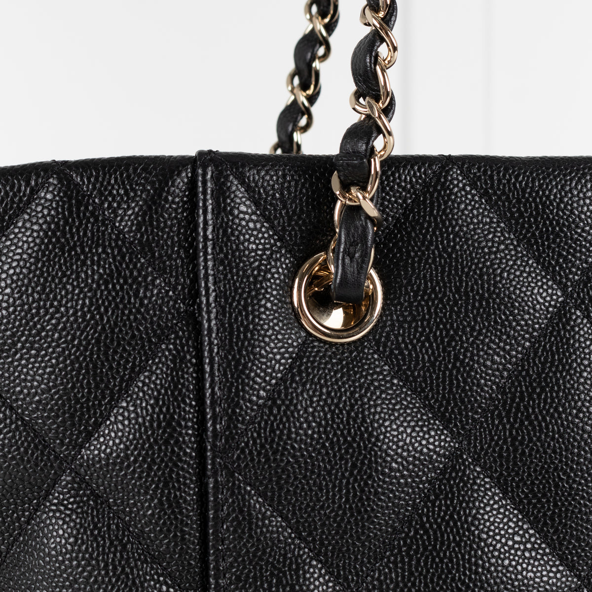 Chanel Black Quilted Caviar Leather Tote Bag