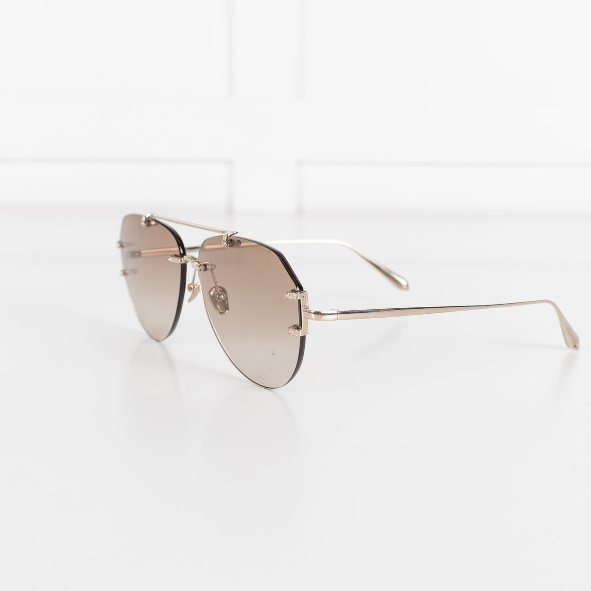 Linda Farrow Titanium Frameless Aviator