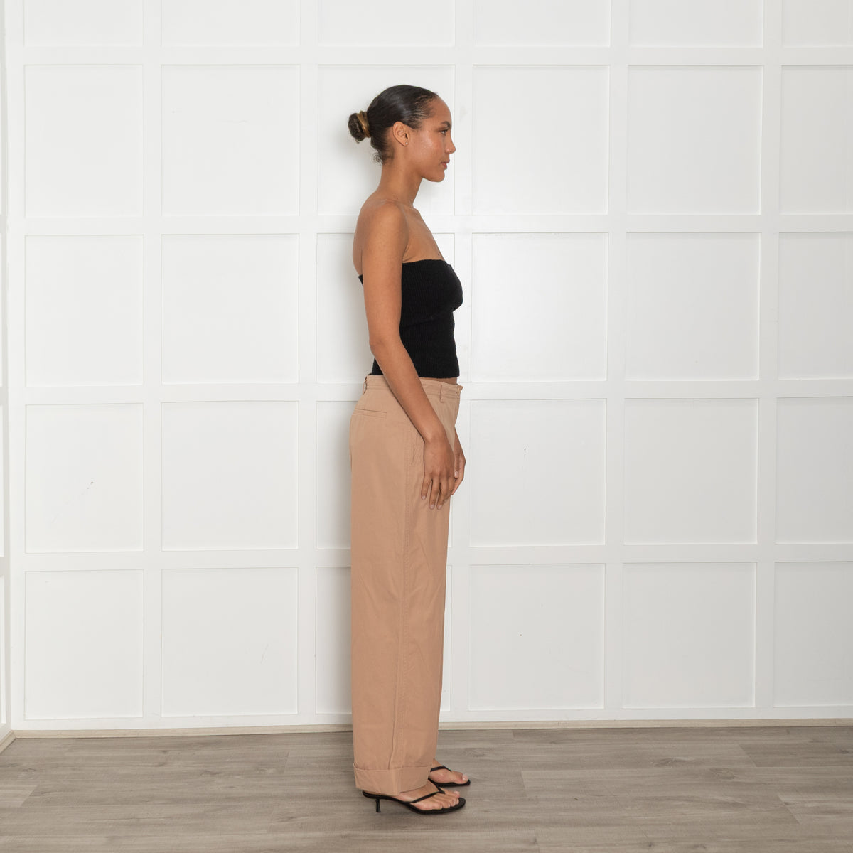 Dries Van Noten Tan Wide Leg Trousers