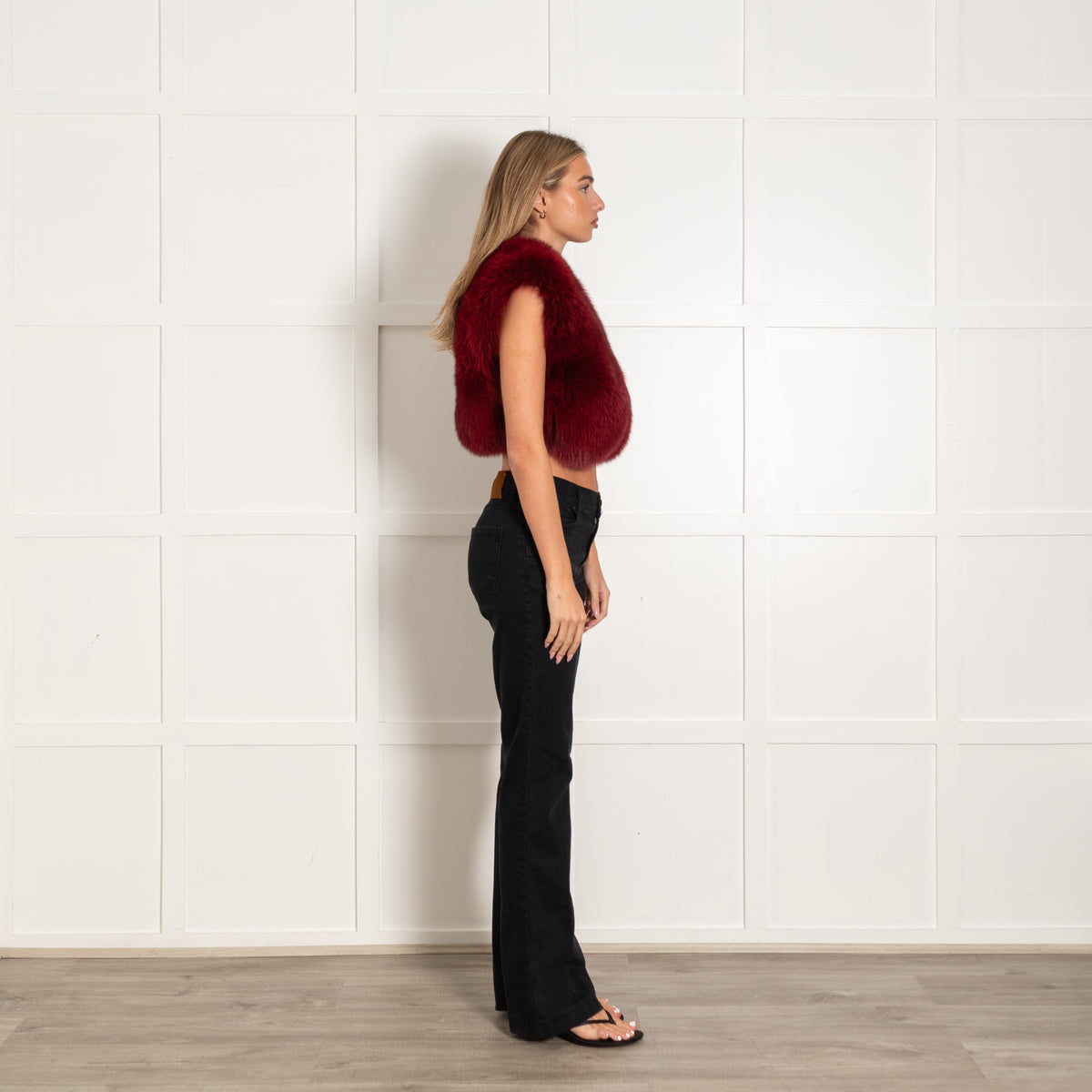 Philippa London Burgundy Fox Fur Gilet