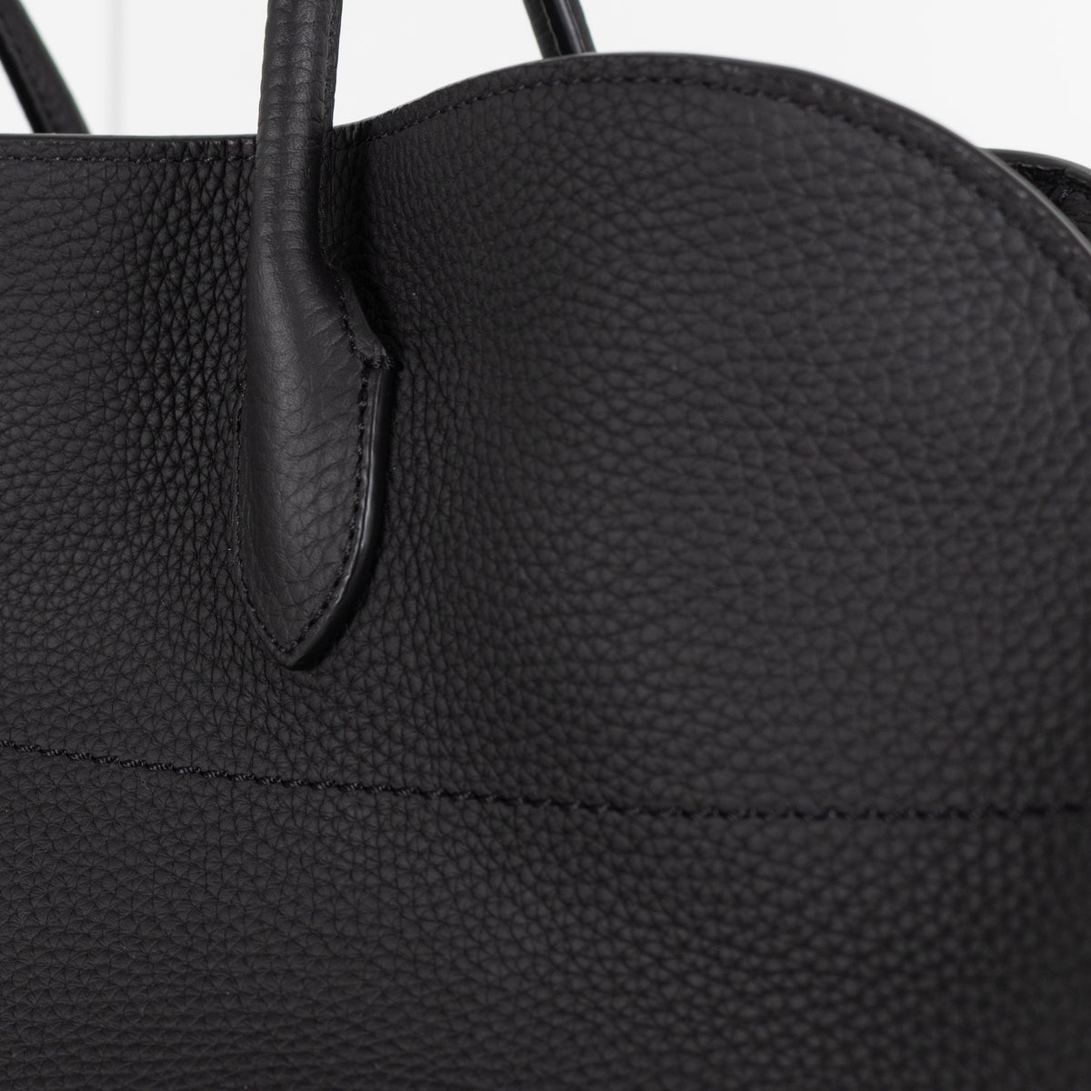 The Row Black Pebbled Leather Margaux 17 Bag