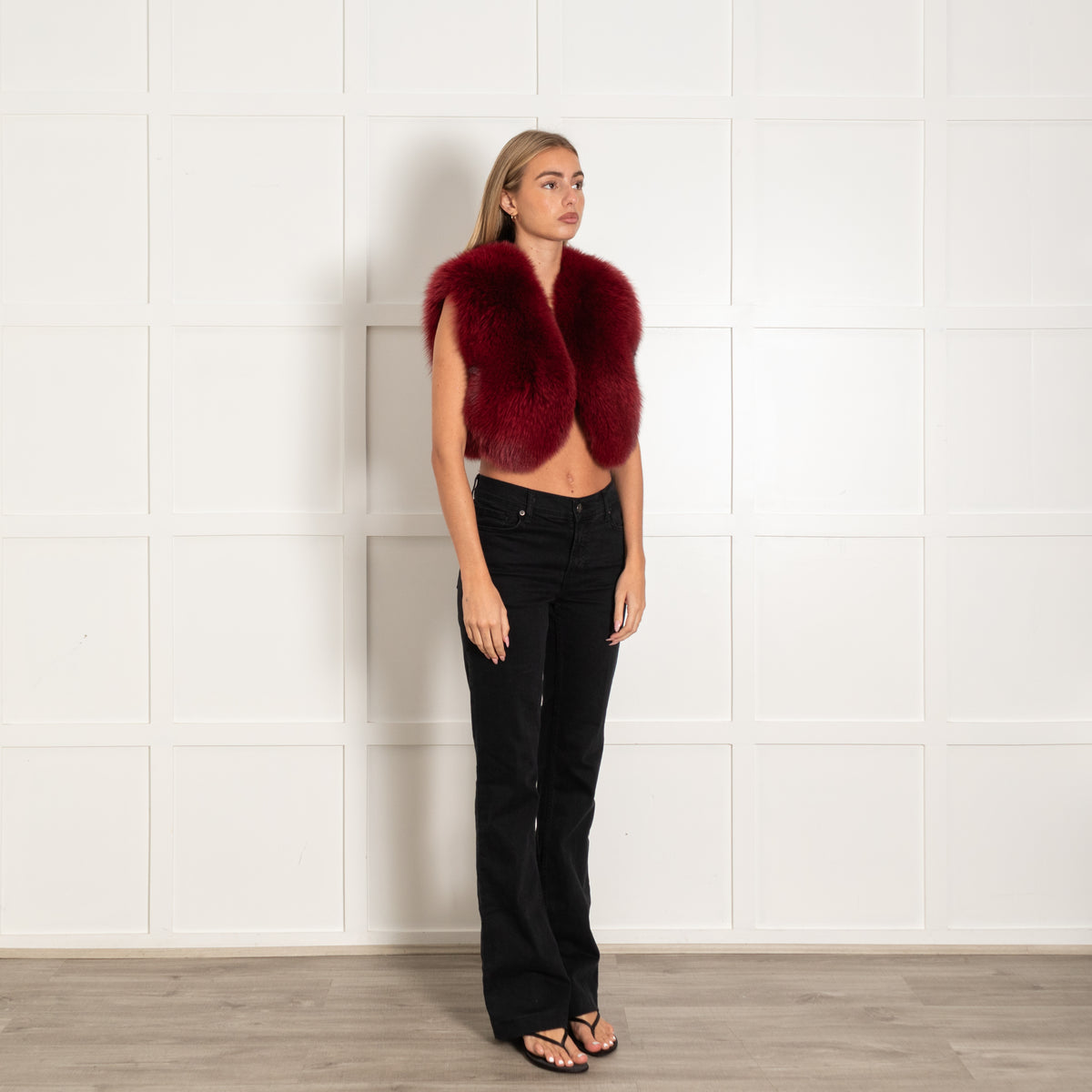 Philippa London Burgundy Fox Fur Gilet