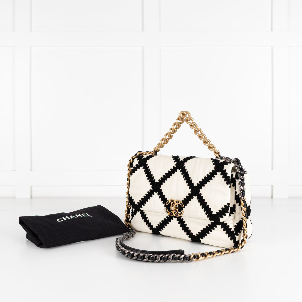 Chanel 2020 Medium Crochet Calfskin 19 Flap Bag