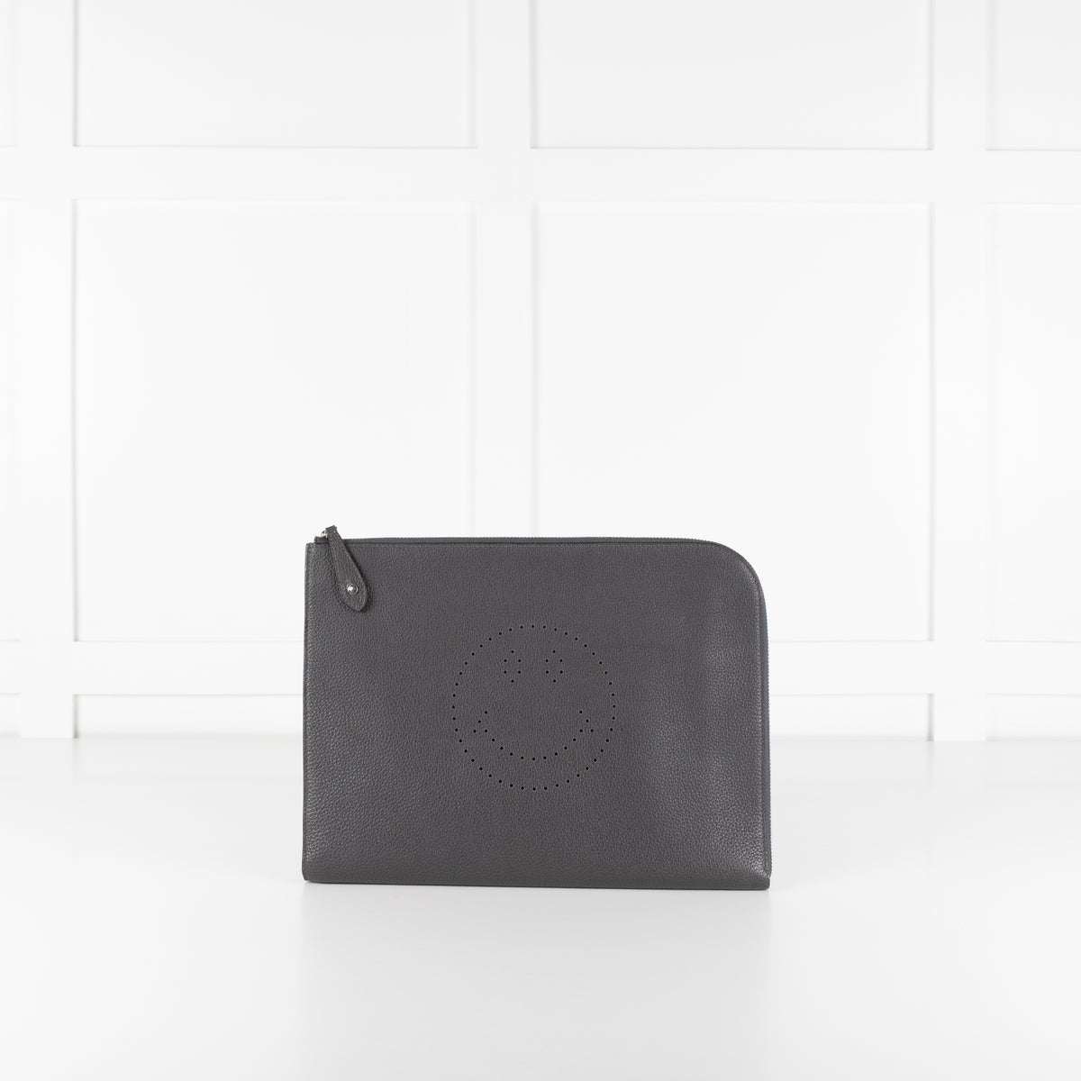Anya Hindmarch Dark Grey Smiley Face Travel Pouch
