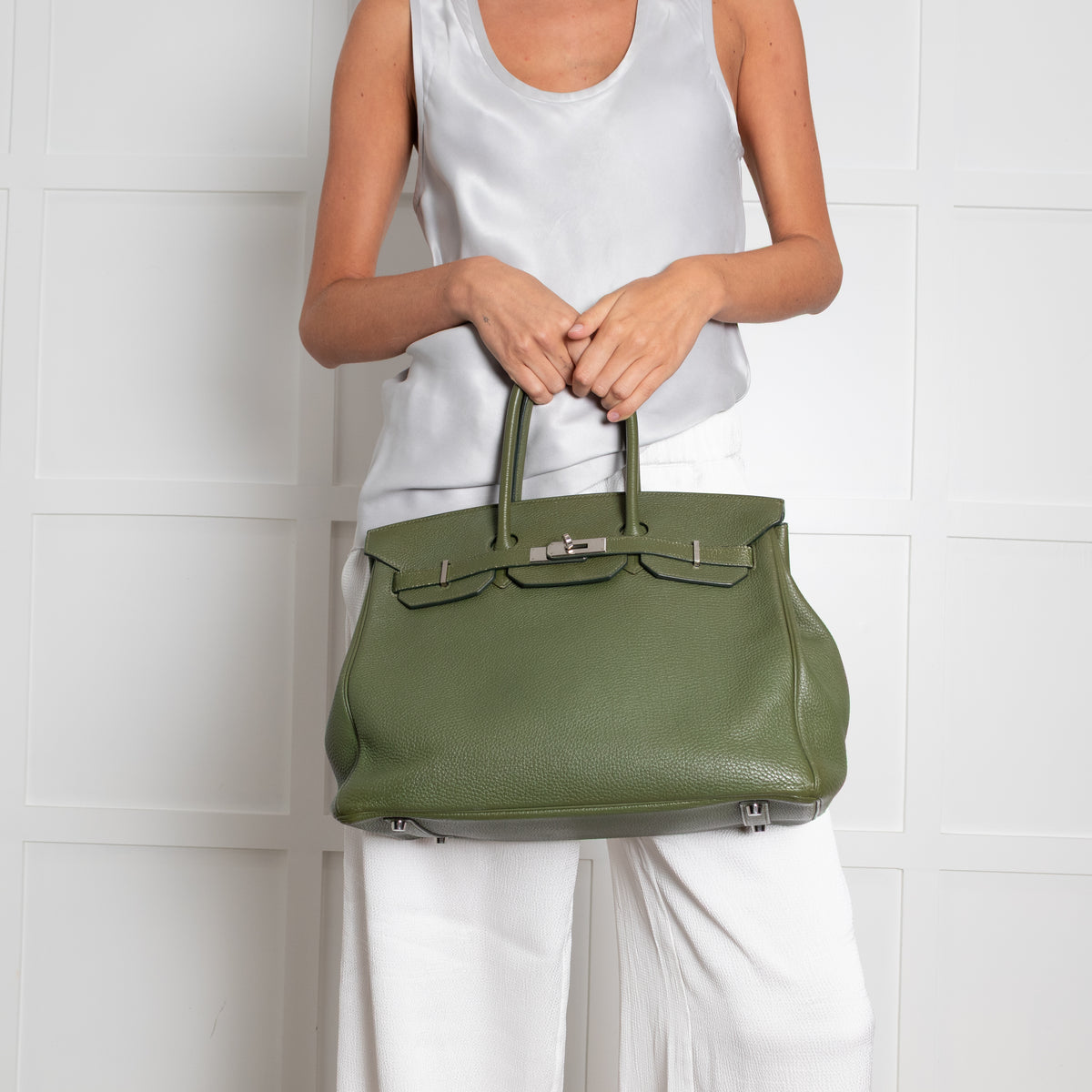 Hermes Vert Chartreuse Togo Birkin 35 Bag