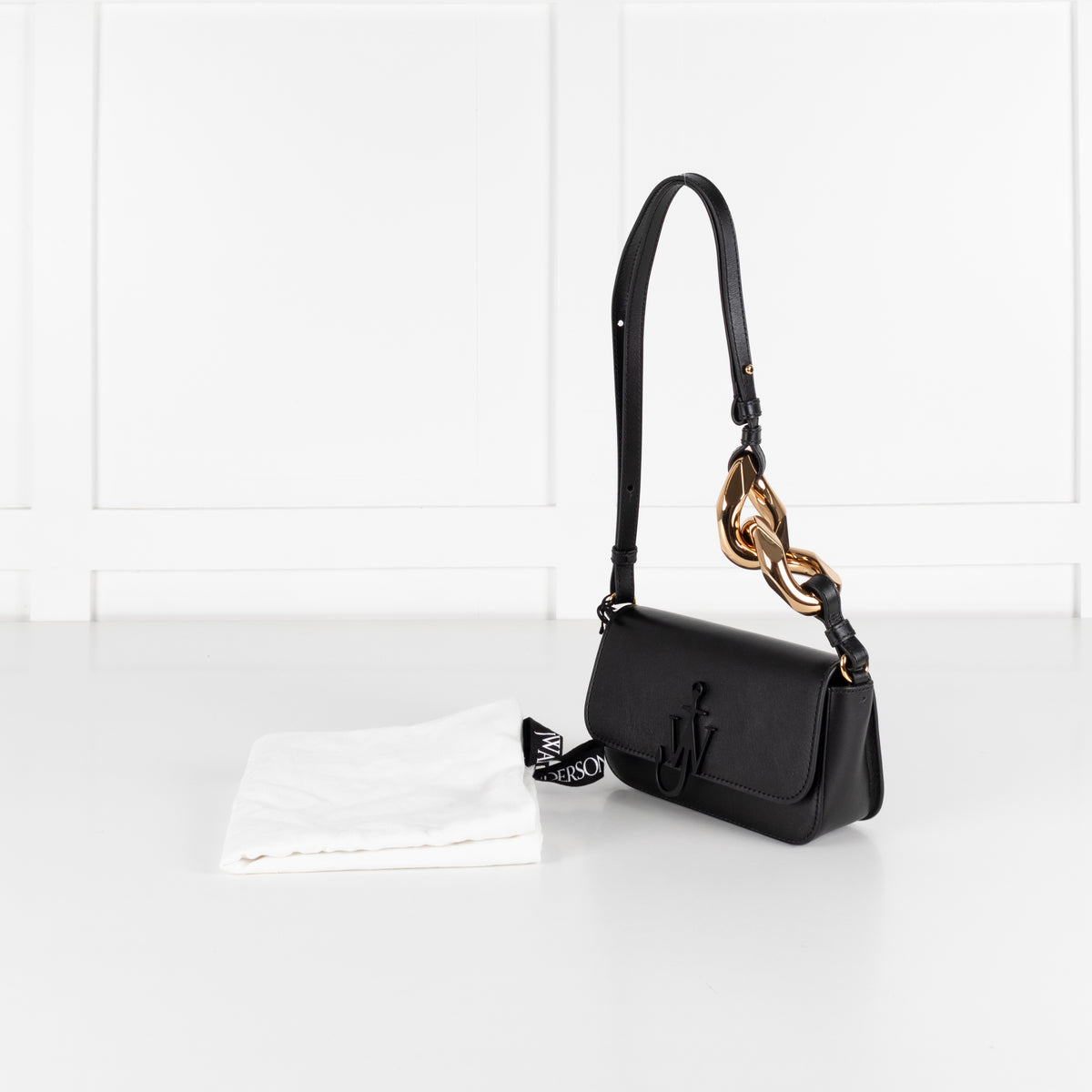 JW Anderson Black Chain Baguette Anchor Bag