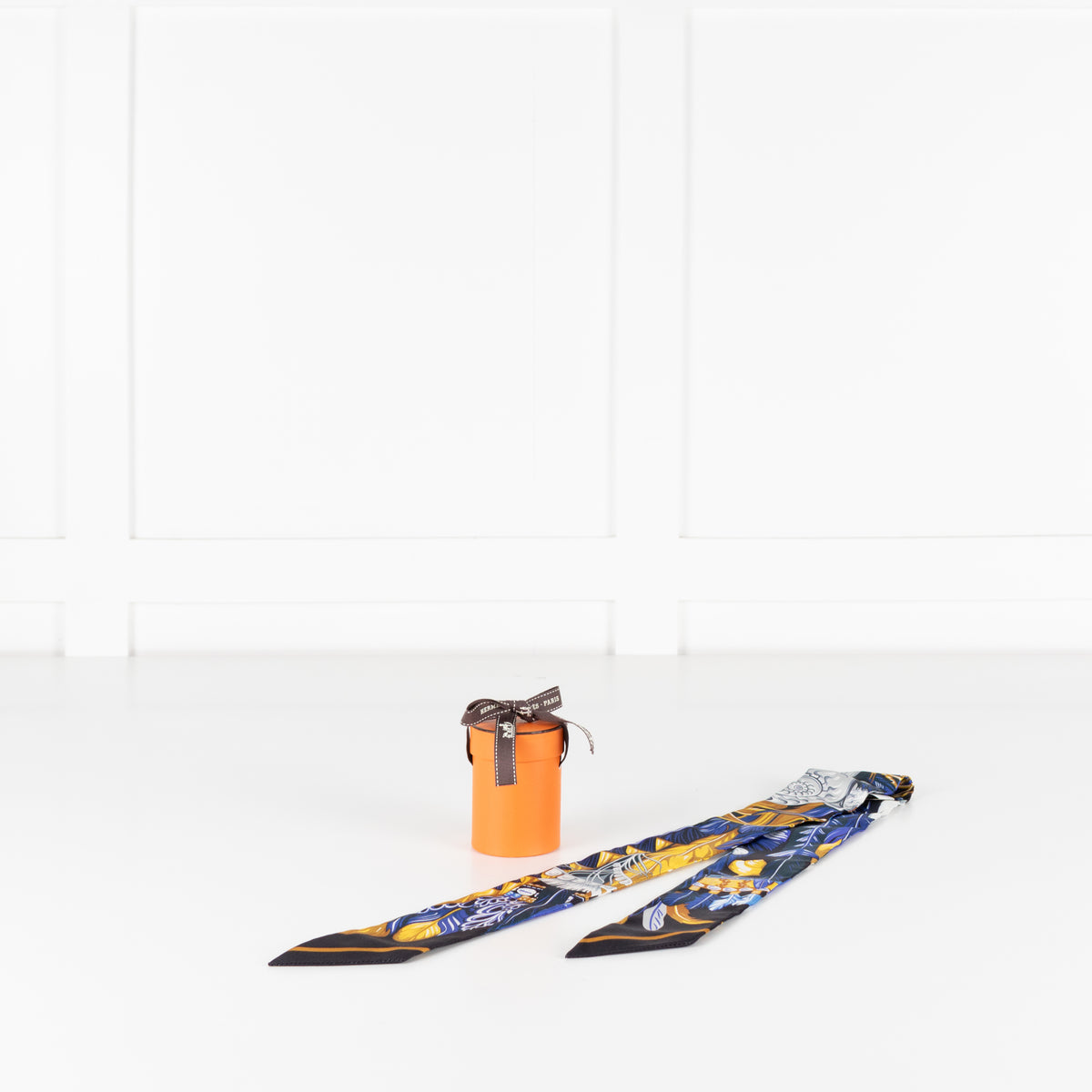 Hermes Danse Blue Pacifique Silk Twilly