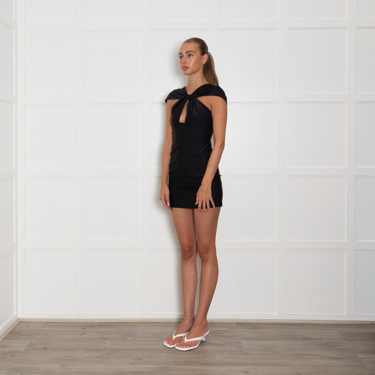 Coperni Black Cut Out Jersey Dress