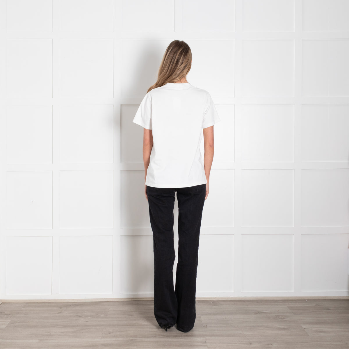 Ganni White Yellow Slogan T-Shirt