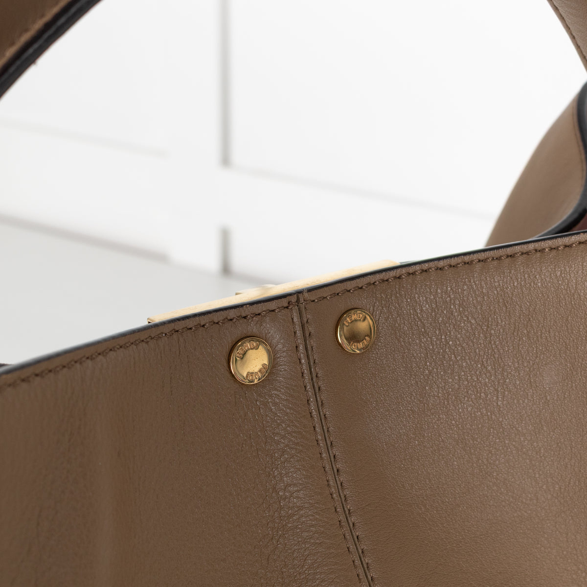 Fendi Peekaboo Light Brown X-Light Leather Handbag