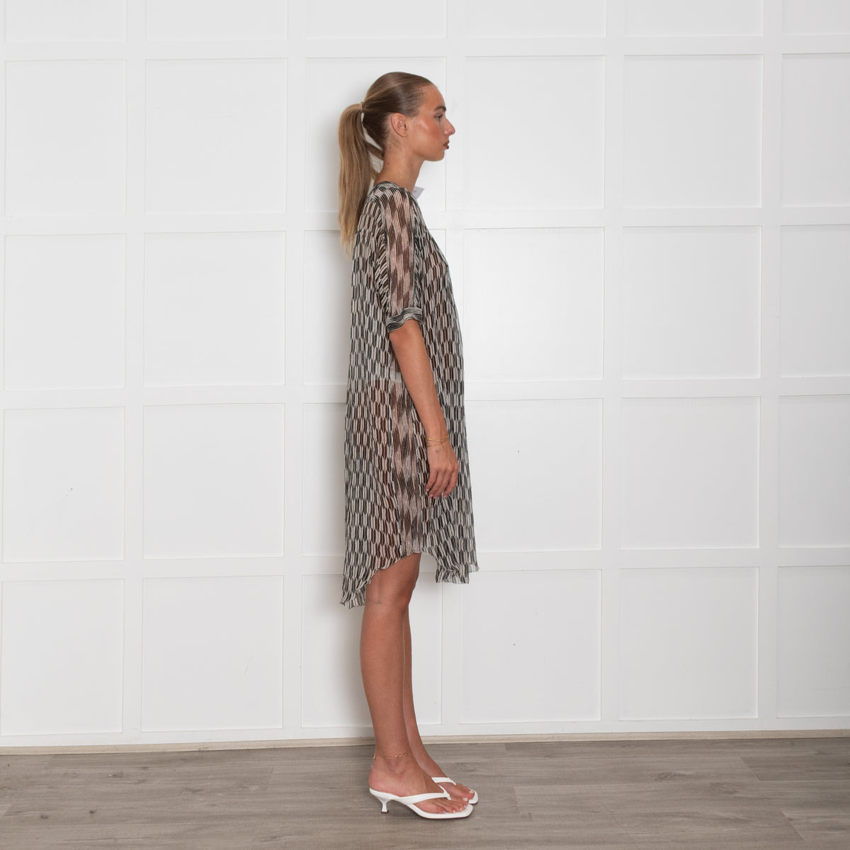 Isabel Marant Etoile Black White Geometric Print Tunic Dress