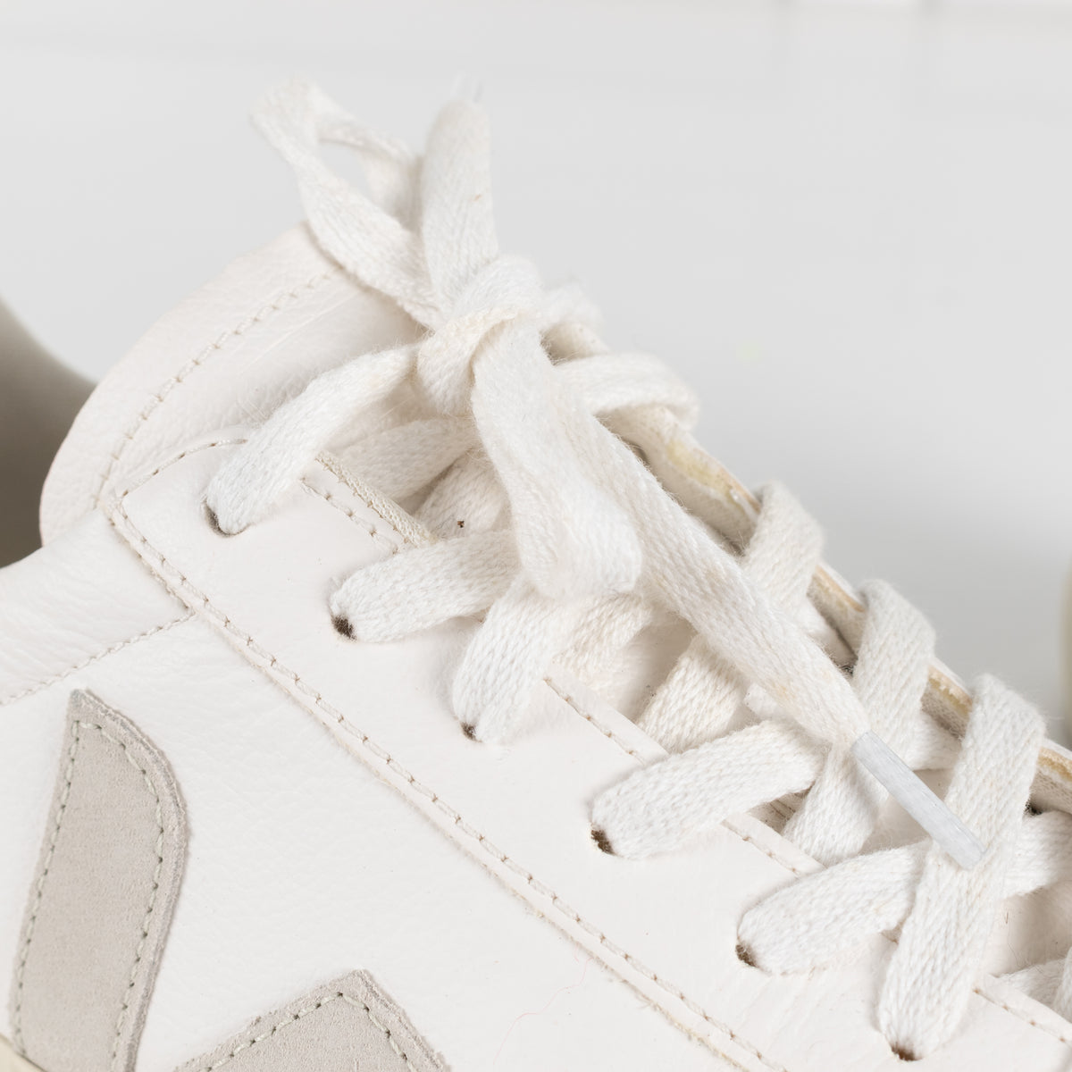 Veja White Leather Lace Up Trainers