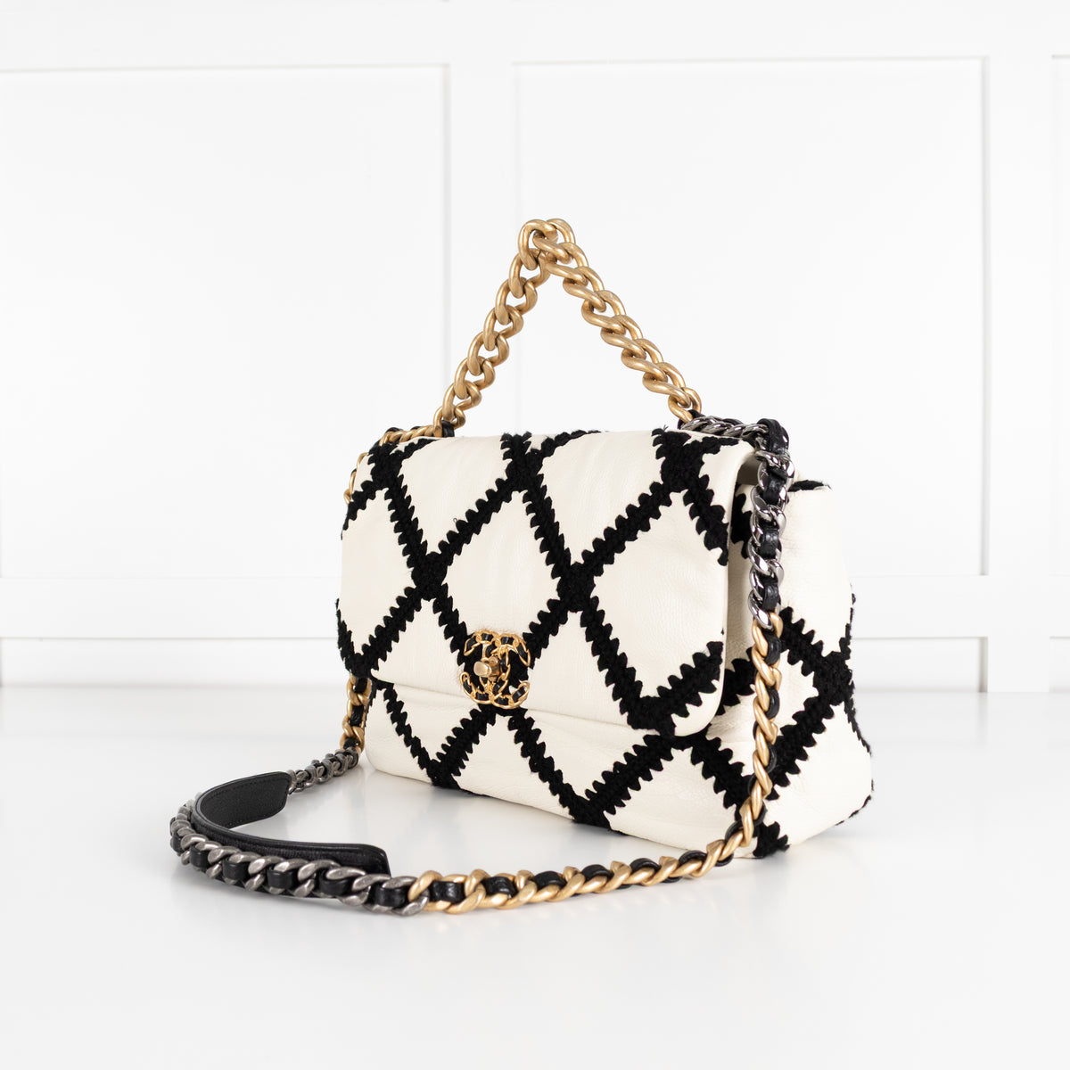 Chanel 2020 Medium Crochet Calfskin 19 Flap Bag