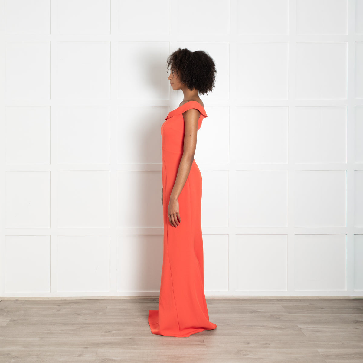 Safiyaa Orange Strapless Twist Gown