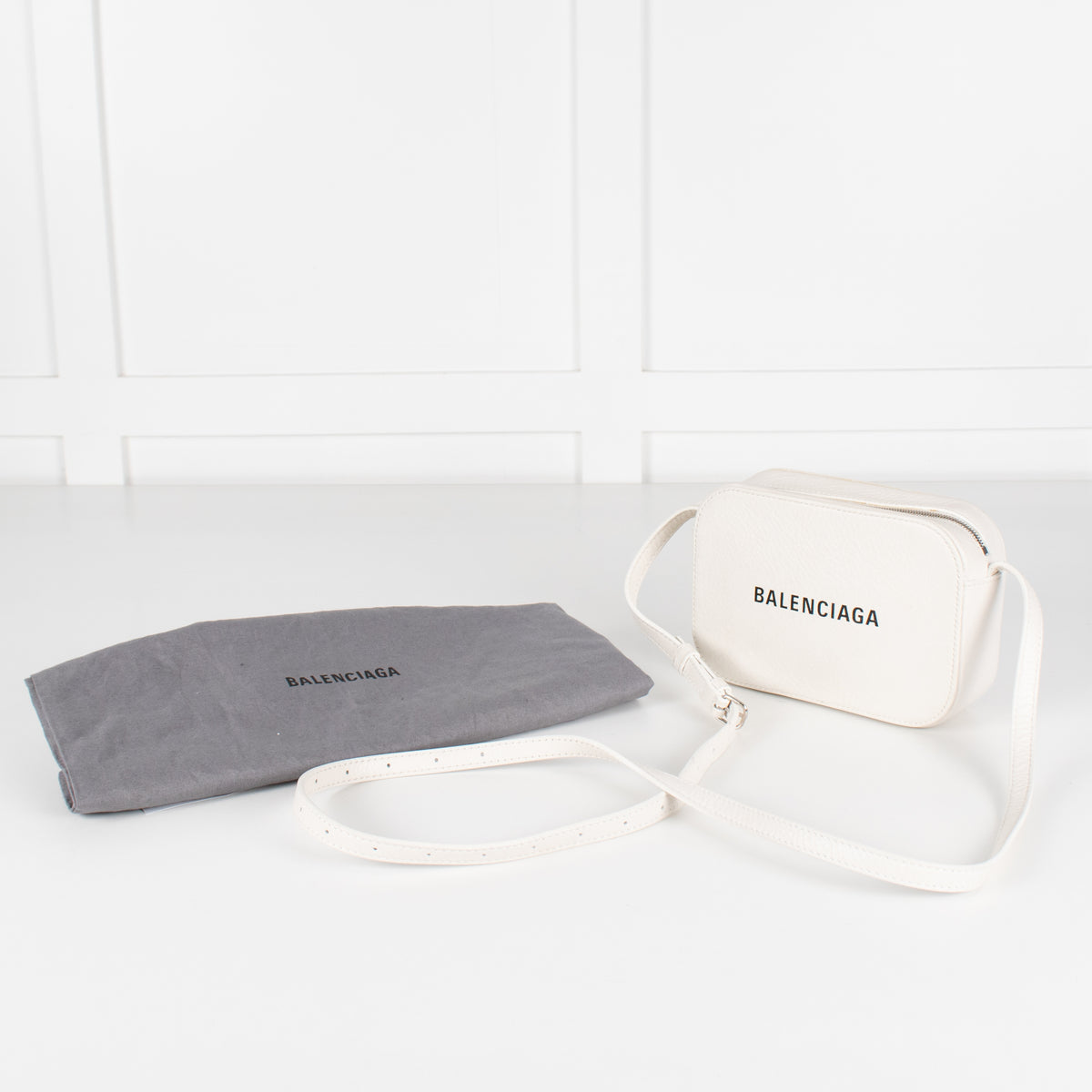 Balenciaga White Logo Cassette Crossbody