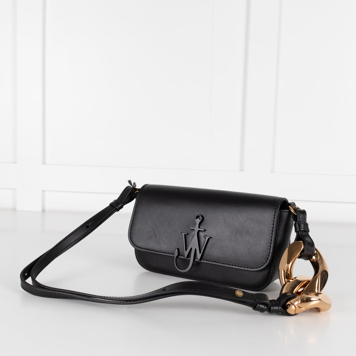 JW Anderson Black Chain Baguette Anchor Bag