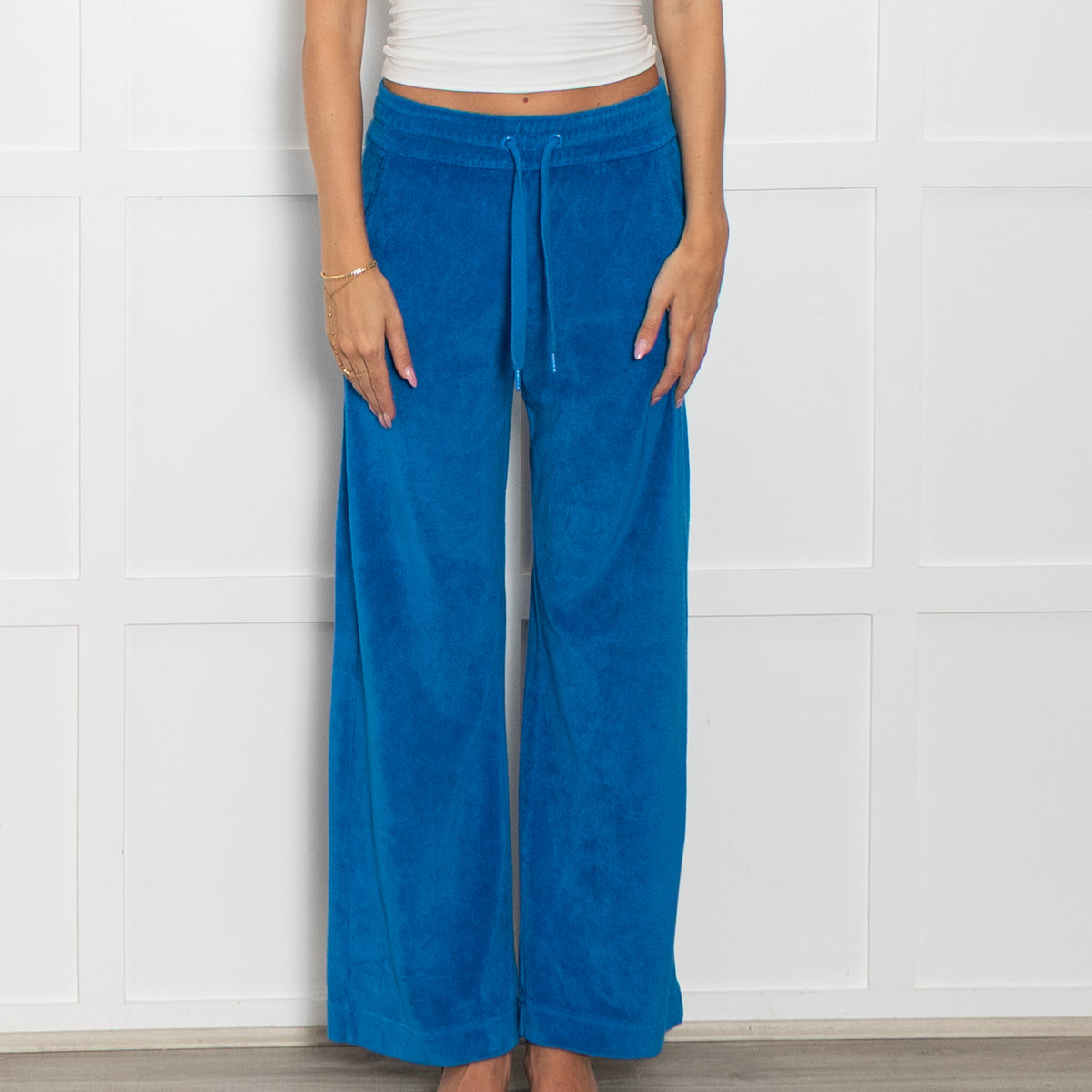 Me + Em Turquoise Towelling Wide Leg Trousers