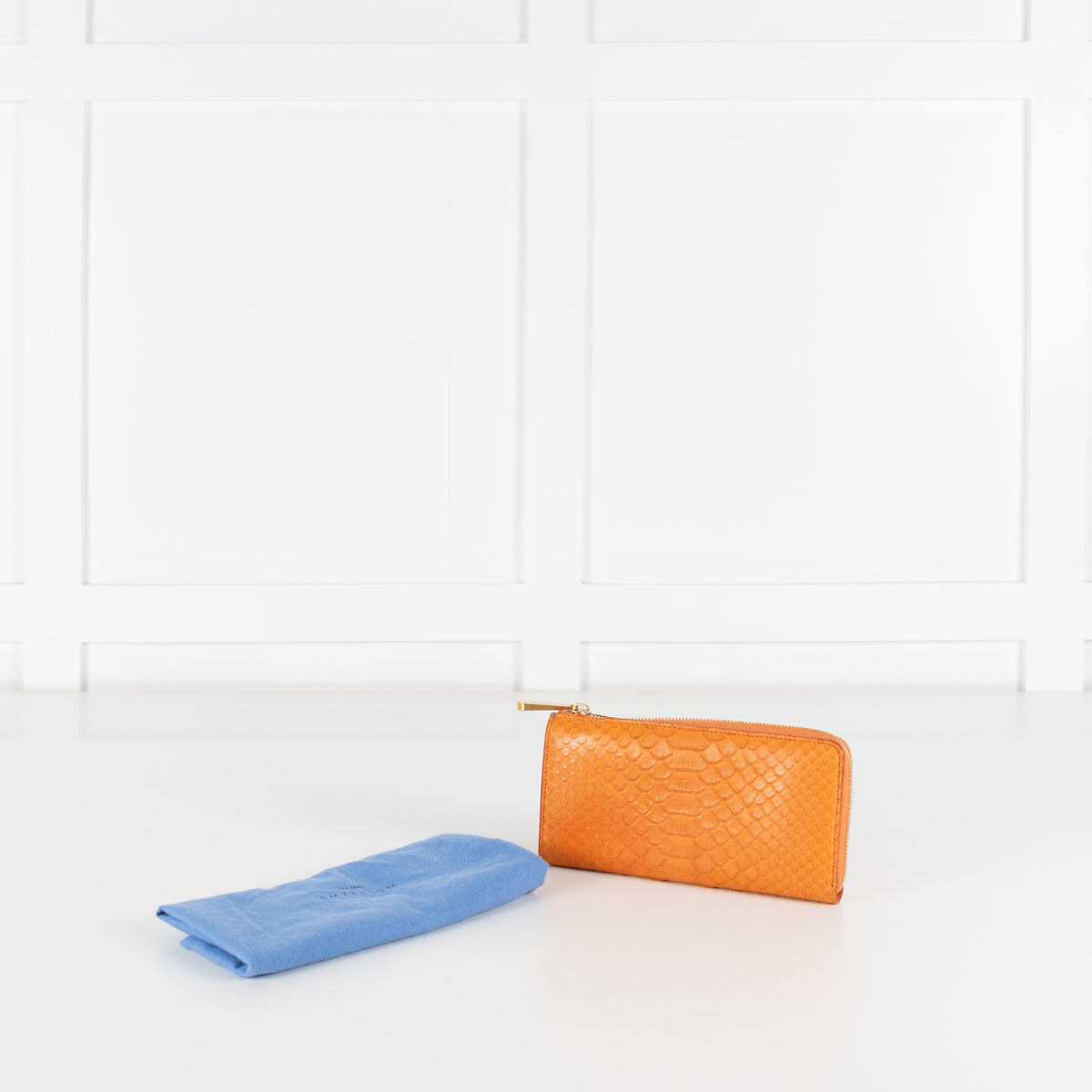 Smythson Orange Long Wallet