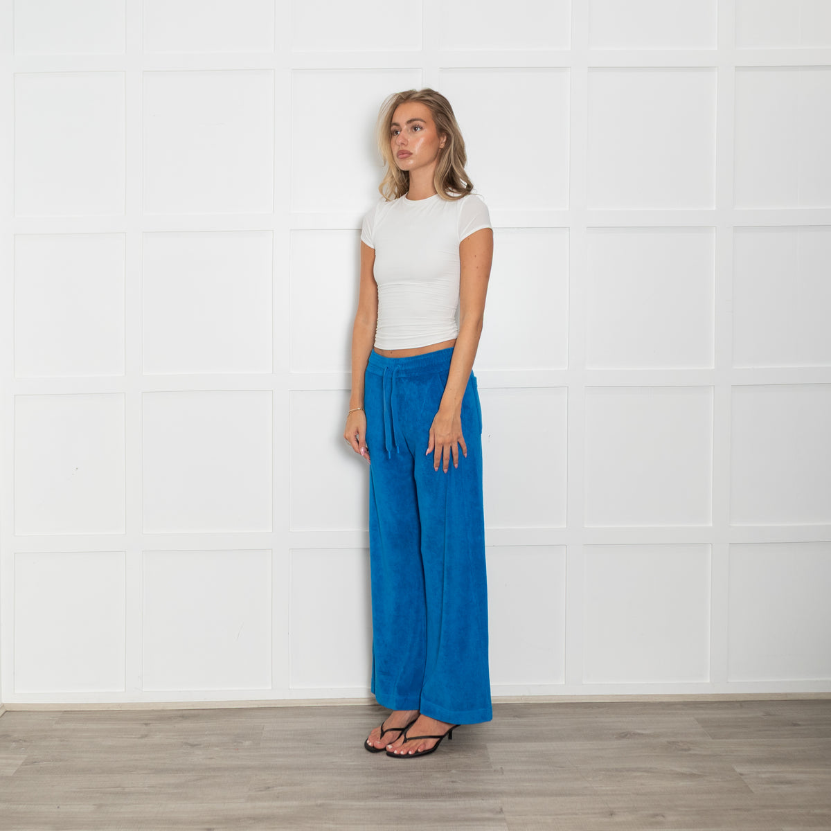 Me + Em Turquoise Towelling Wide Leg Trousers