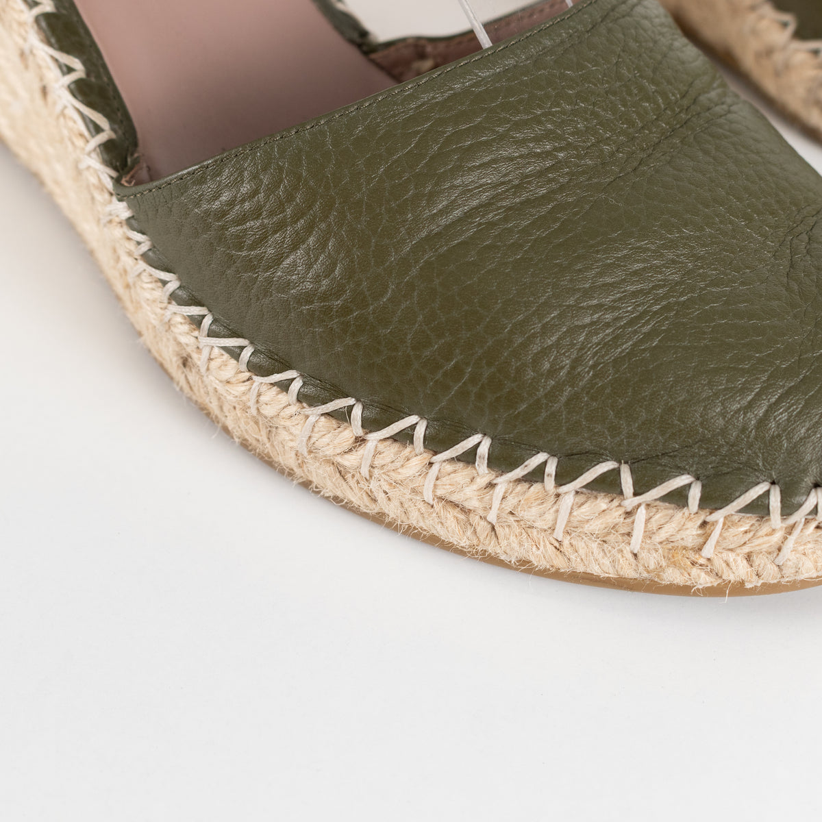 Valentino Khaki Wedge Leather Rockstud Espadrilles
