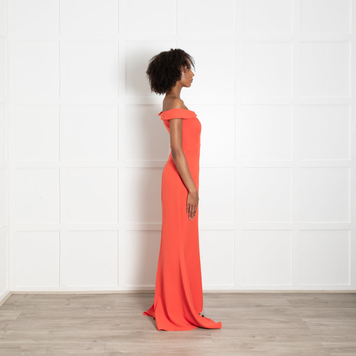 Safiyaa Orange Strapless Twist Gown