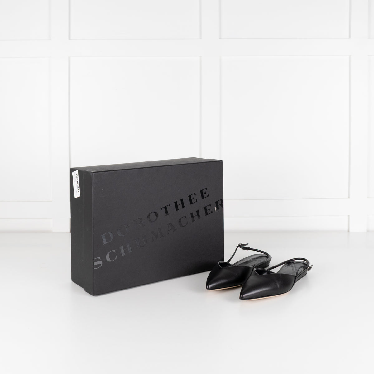 Dorothee Schumacher Black Leather Slingbacks