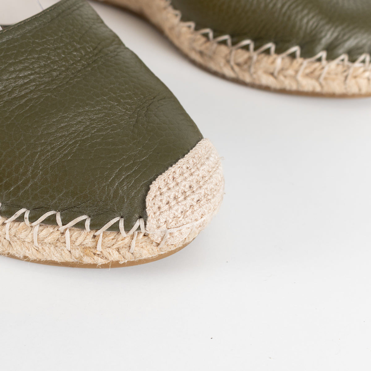 Valentino Khaki Wedge Leather Rockstud Espadrilles