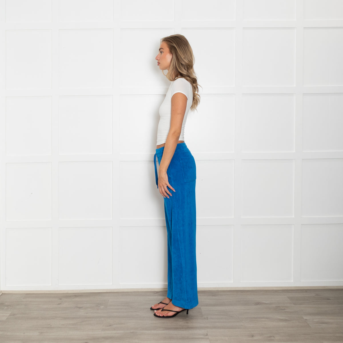 Me + Em Turquoise Towelling Wide Leg Trousers