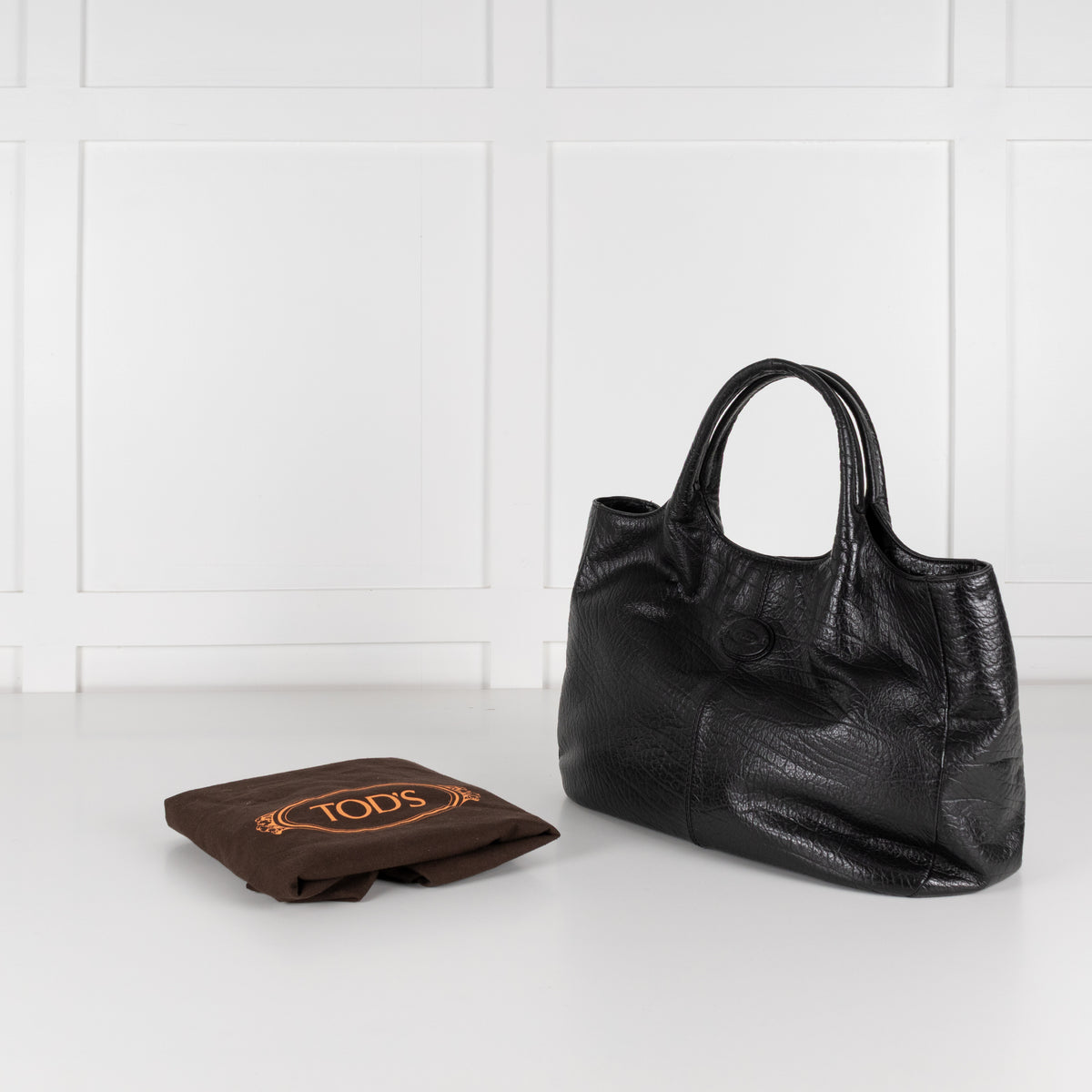 Tod's Black Media Top Handle Tote