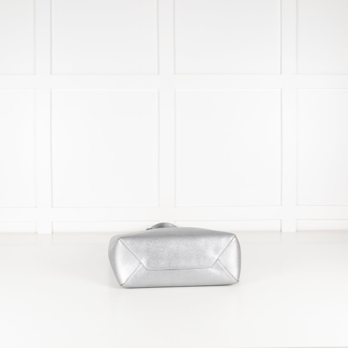 Aspinal of London Silver Leather Tote Bag