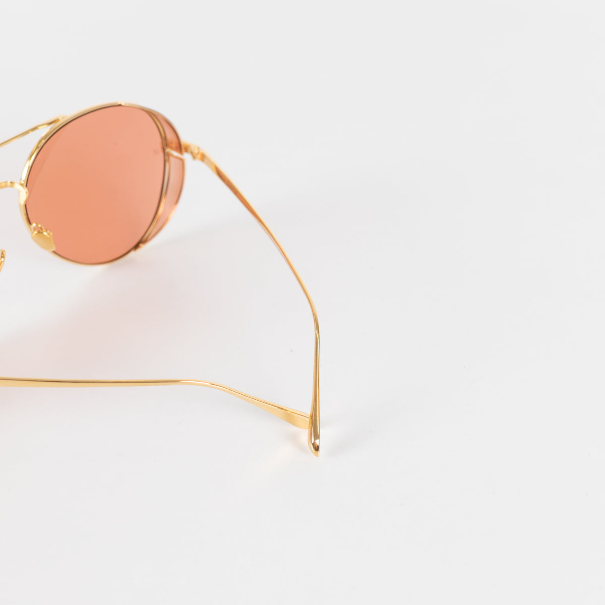 Linda Farrow Oversized Titanium Aviator Frame with Rose Coloured Lense