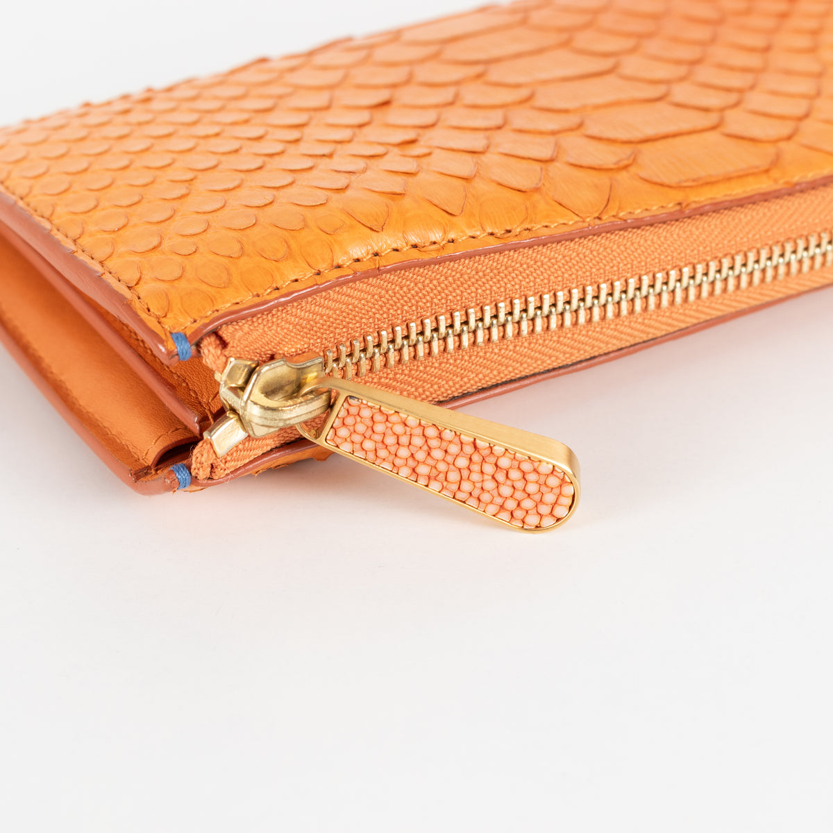 Smythson Orange Long Wallet