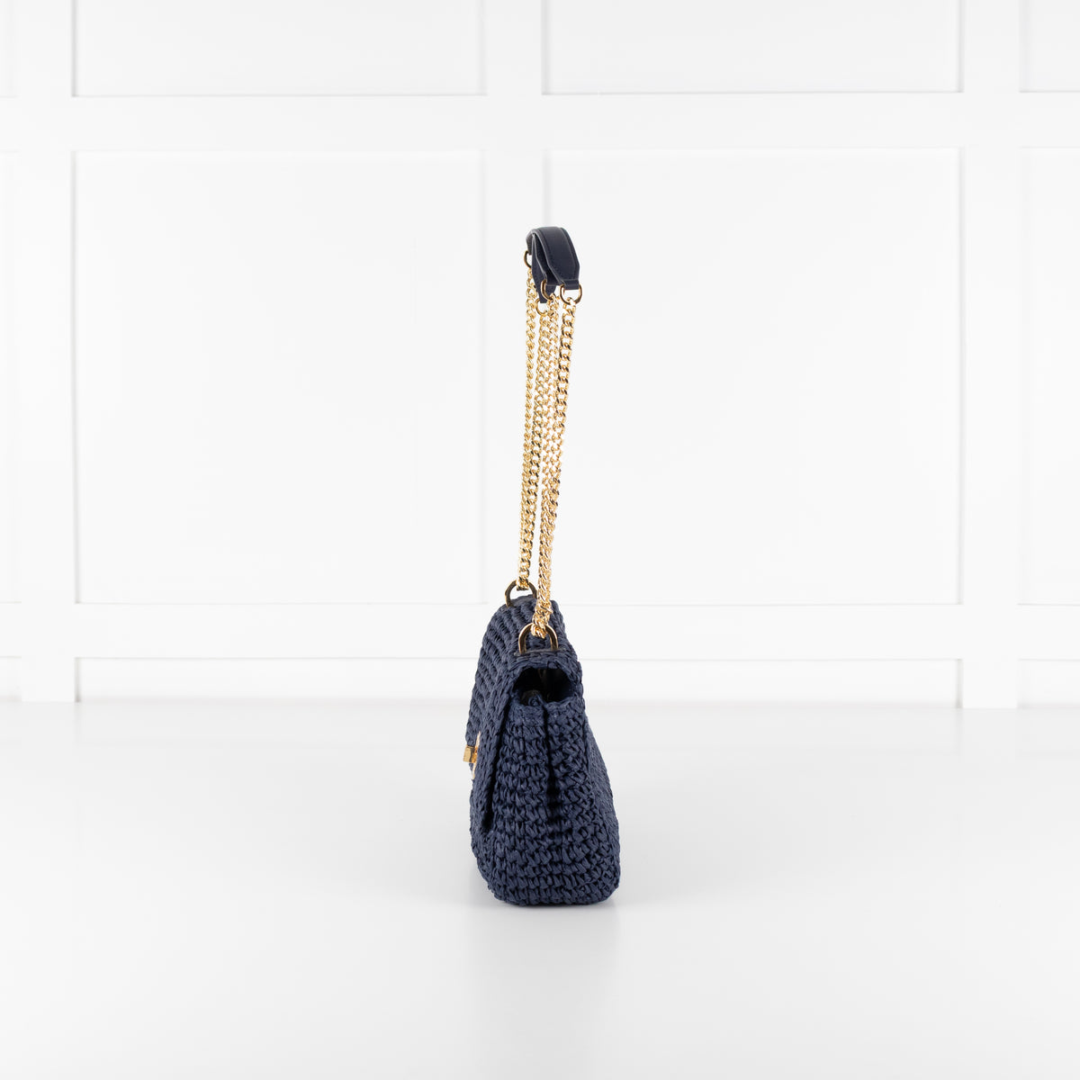 Lauren by Ralph Lauren Navy Raffia Crossbody