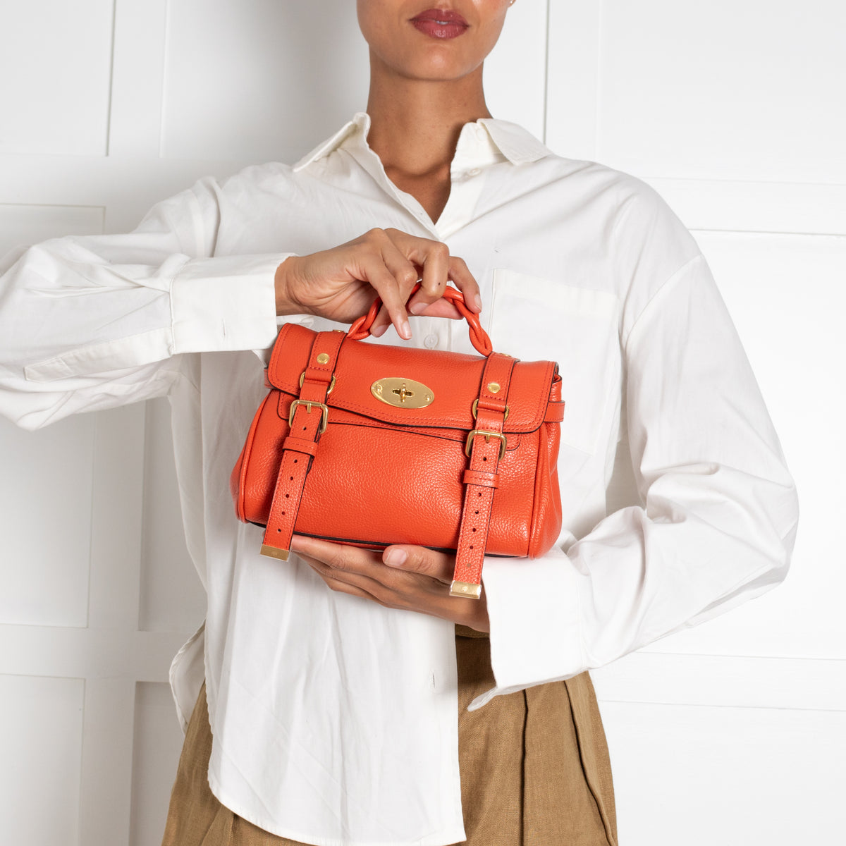 Mulberry Orange Mini Alexa Bag