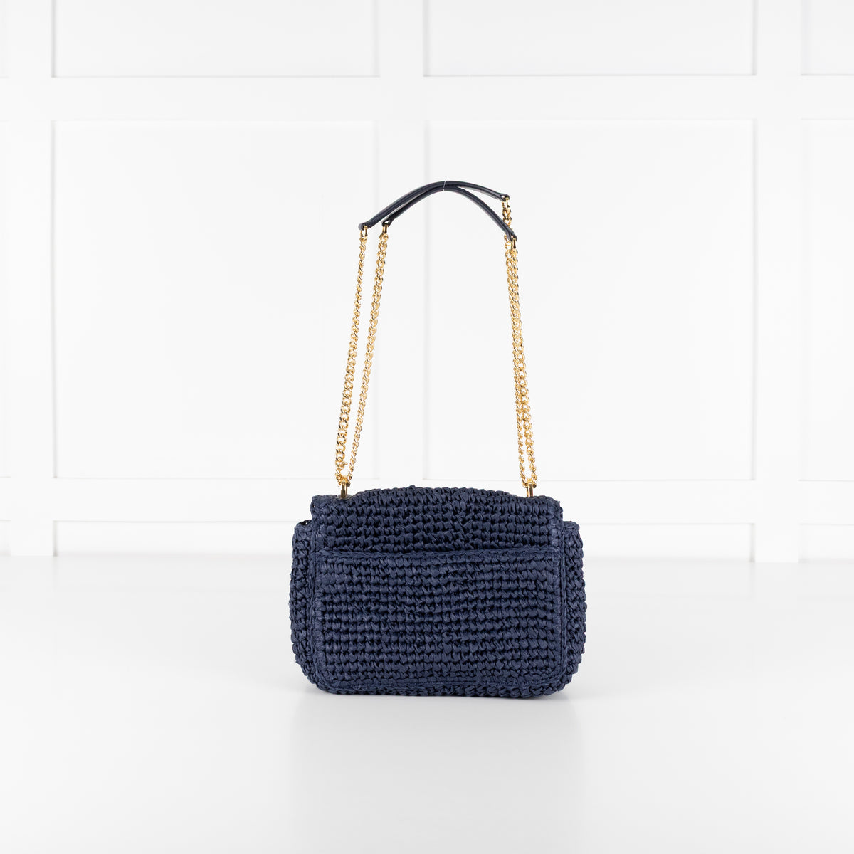 Lauren by Ralph Lauren Navy Raffia Crossbody