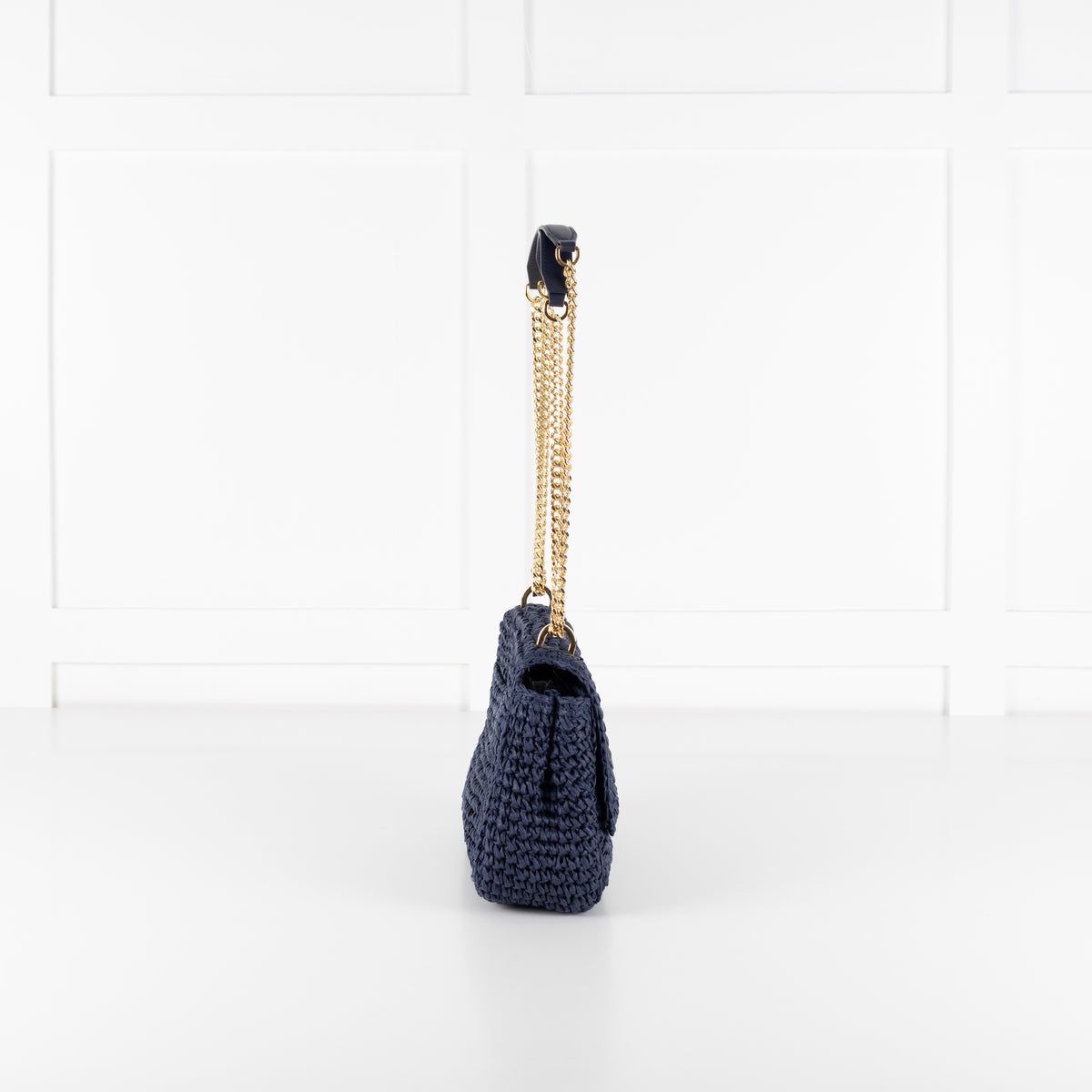 Lauren by Ralph Lauren Navy Raffia Crossbody