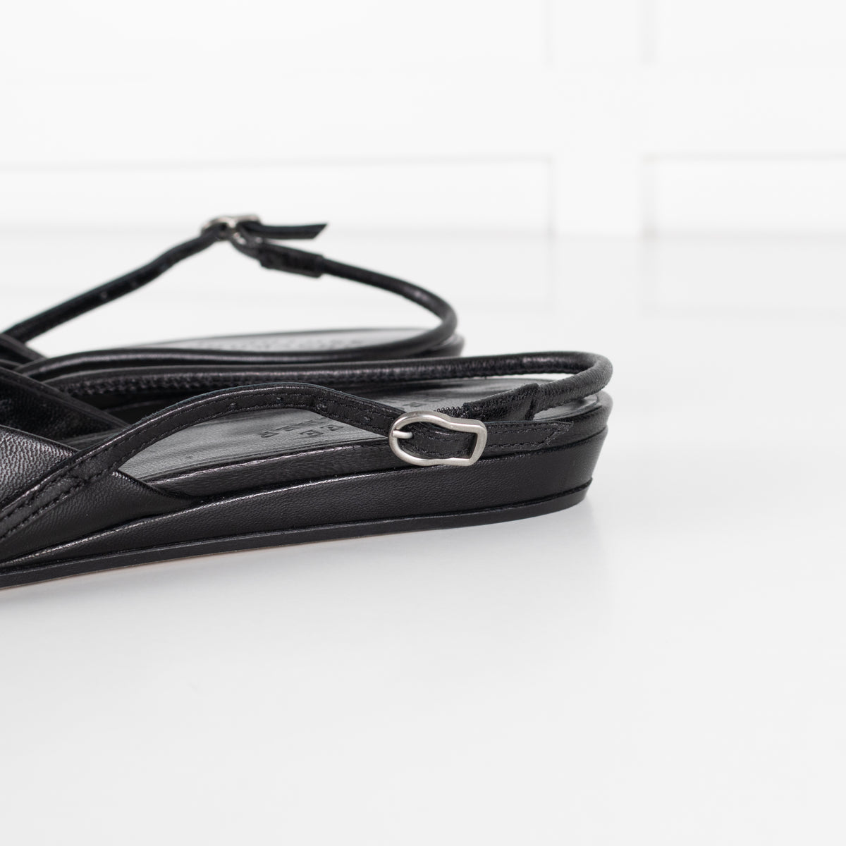 Dorothee Schumacher Black Leather Slingbacks