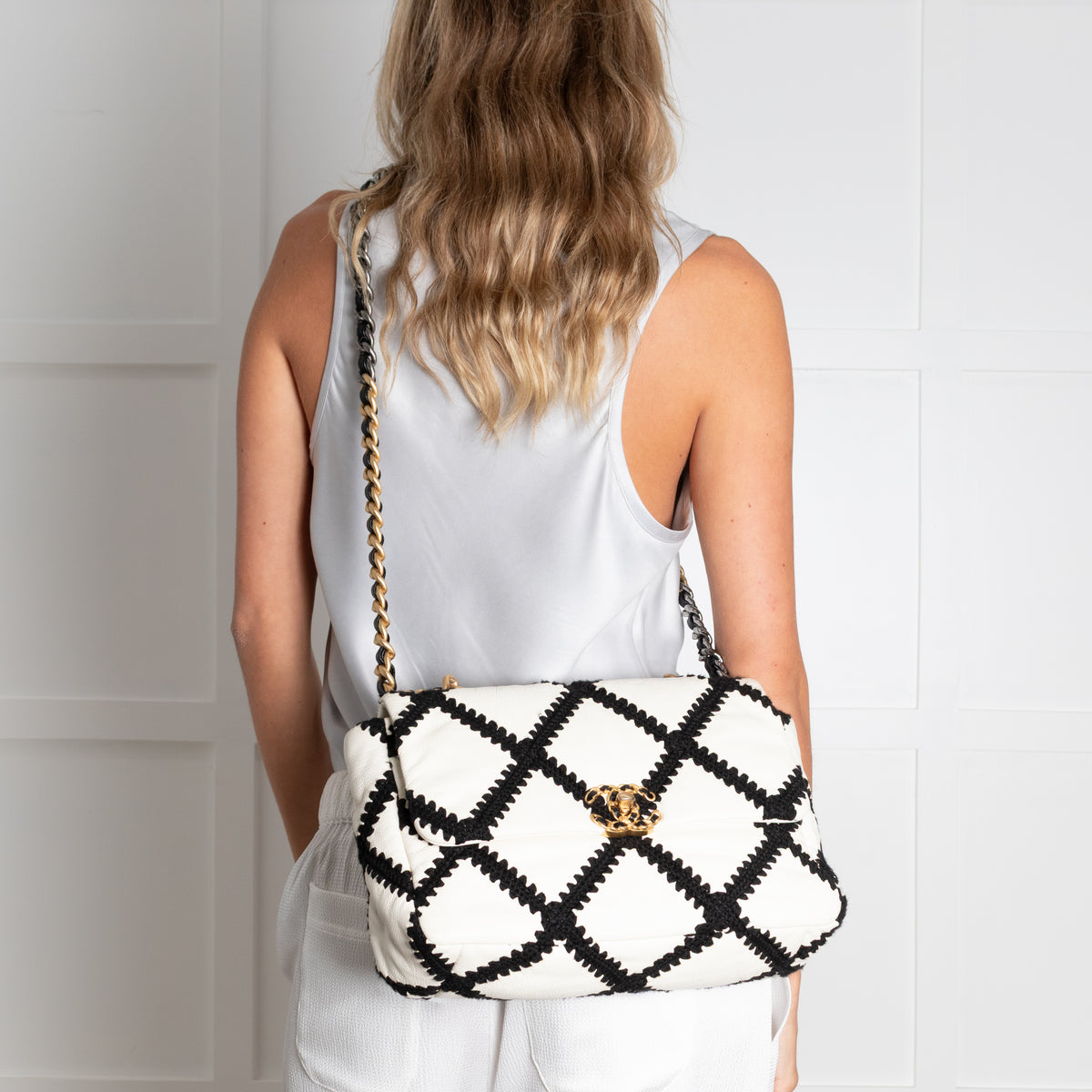 Chanel 2020 Medium Crochet Calfskin 19 Flap Bag