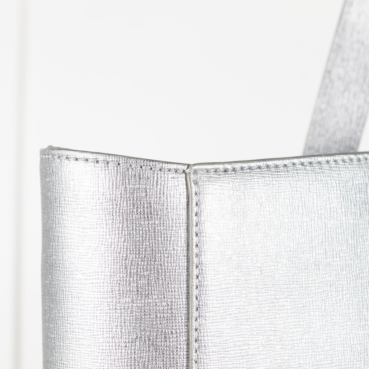 Aspinal of London Silver Leather Tote Bag
